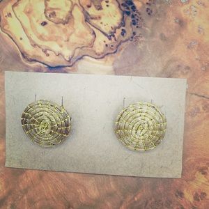 Golden grass earrings